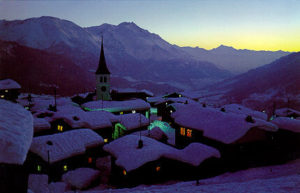 Bellwald dorp in de winter